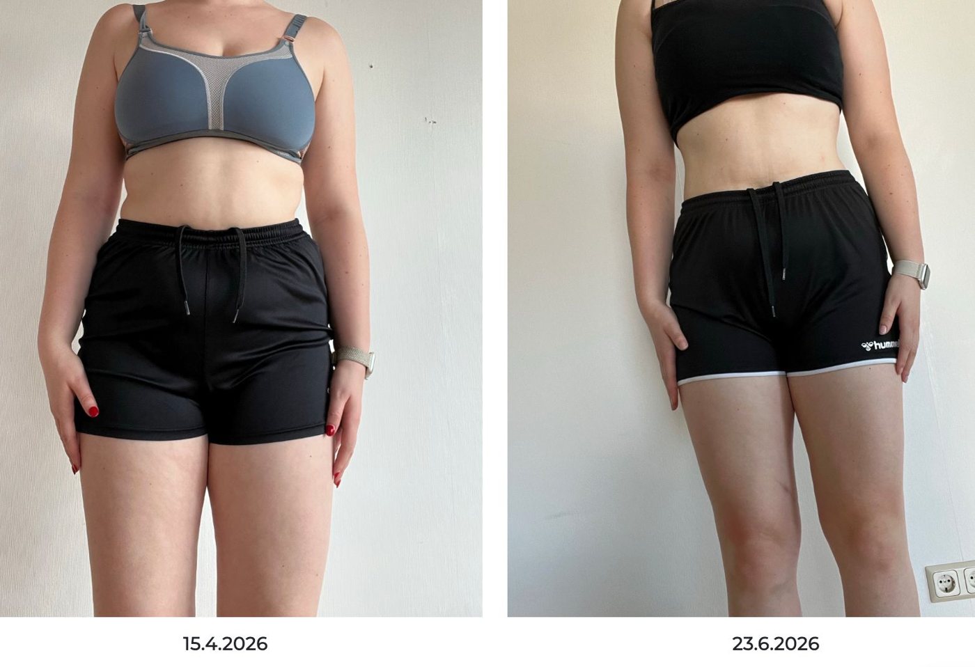 Leonies Transformation, vorher und nachher